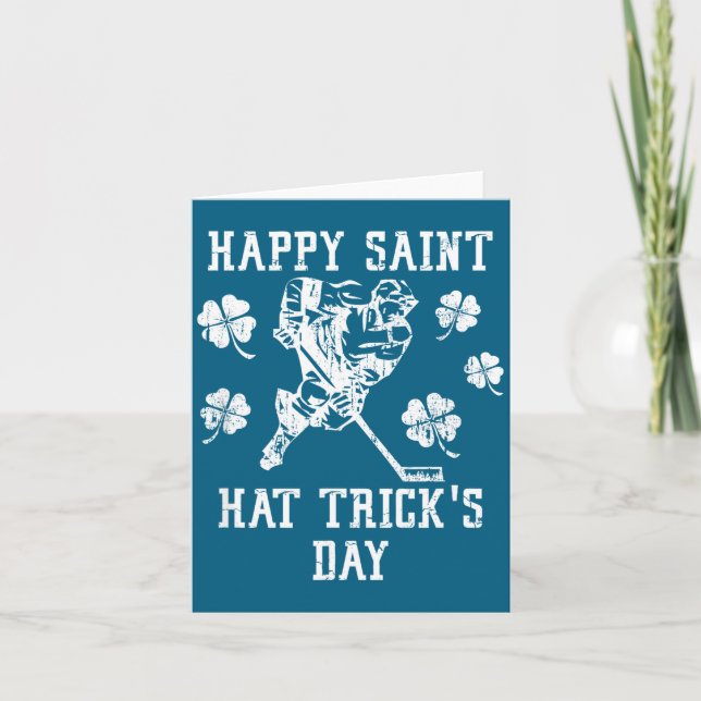 Happy Saint Hat Trick's Day St Patricks Day Funny  Kort (Framsida)