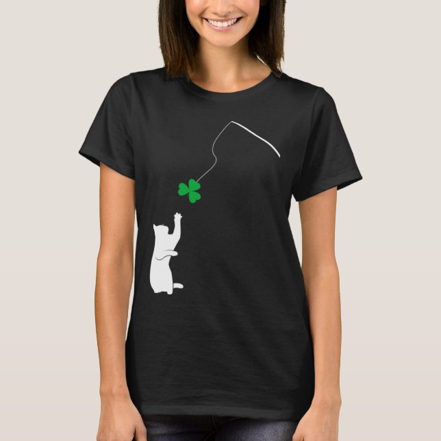 Happy Saint Patrick s Day Shamrock Cat Shamrock Ki T Shirt (Framsida)