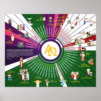 Happy Saints liturgisk kalender 2027 år B Poster