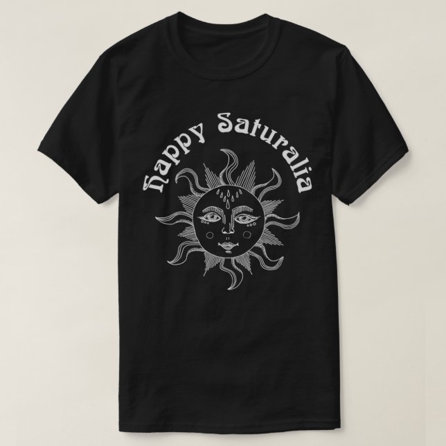 Happy Saturnalia Sun Face Pagan Winter Holiday Hip T Shirt (Design framsida)