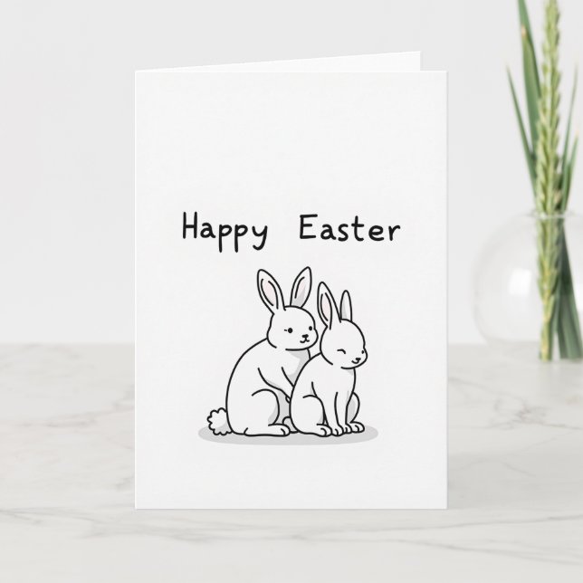 Happy Season Rabbit Friend Card Kort (Framsida)