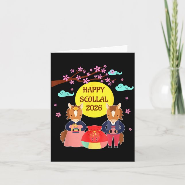 Happy Seollal 2026 Korean Lunar New Year Of The Ho Kort (Framsida)
