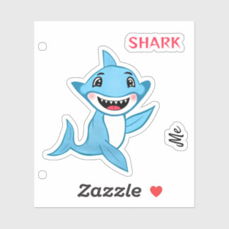 Happy Shark Family Me Shark Klistermärken