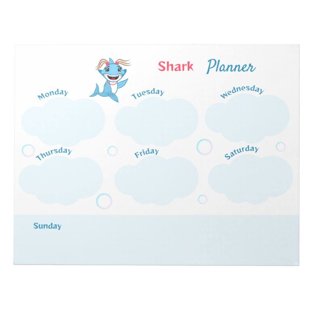 Happy Shark Family Planner Anteckningsblock (Framsida)