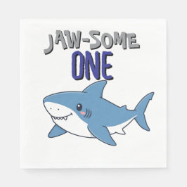 Happy Shark Jaw-some One 1st birthday Pappersservett