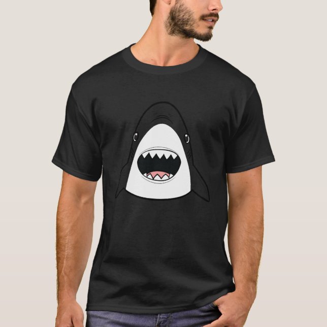 Happy Shark Lazy Halloween Carnival Costume Disgui T Shirt (Framsida)