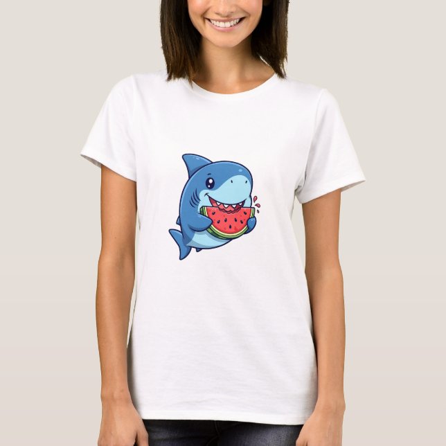 Happy Shark Snack T Shirt (Framsida)