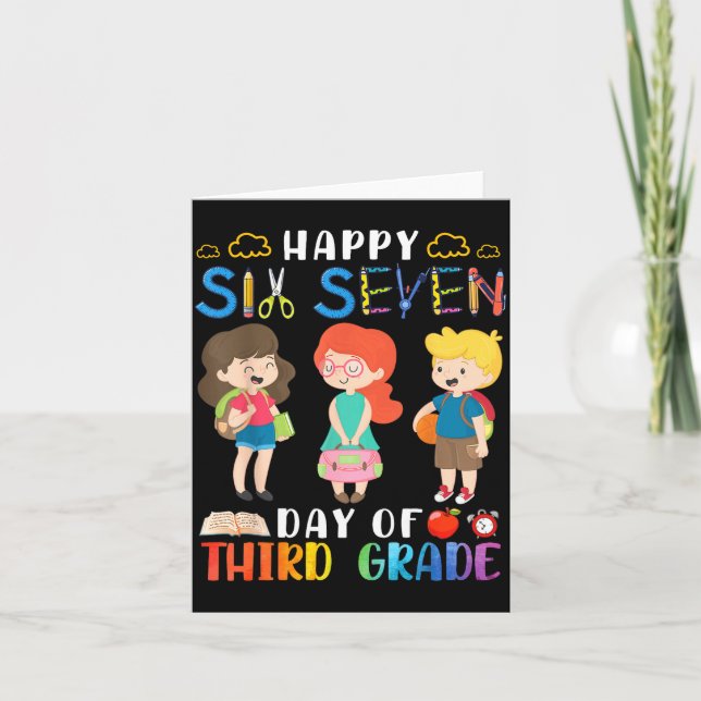 Happy Six Seven Day Of Third Grade Student Back To Kort (Framsida)