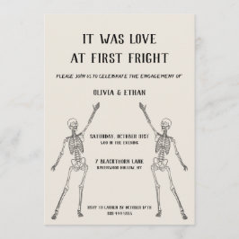 Happy Skeleton Engagement Party Invitation Inbjudningar