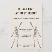 Happy Skeleton Engagement Party Invitation