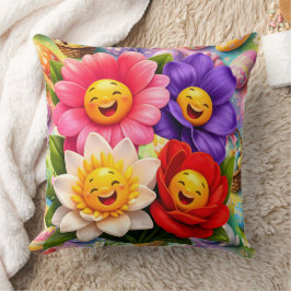 Happy smiling spring flowers kudde