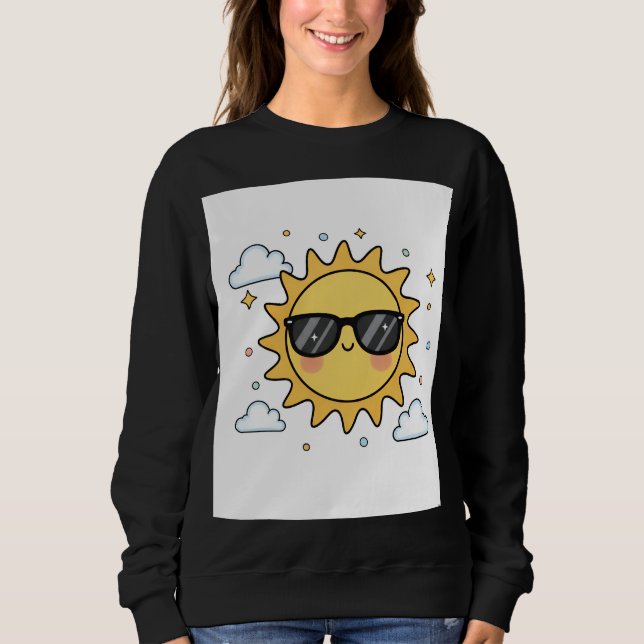 Happy Smiling Sun Cartoon - Minimalist Kawaii Suns T Shirt (Framsida)