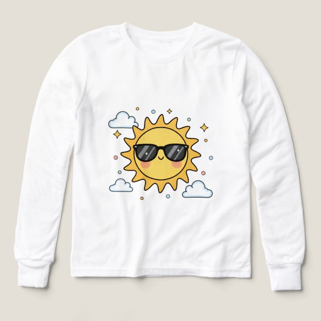 Happy Smiling Sun Cartoon - Minimalist Kawaii Suns T Shirt (Design framsida)