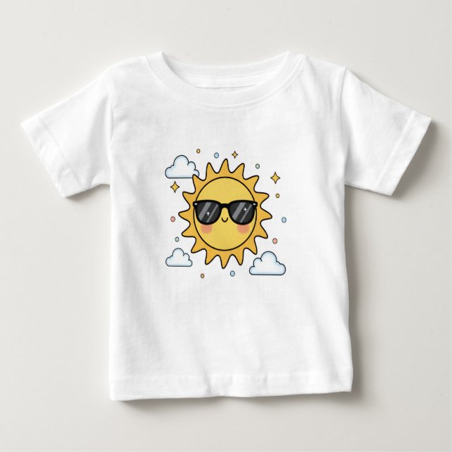 Happy Smiling Sun Cartoon - Minimalist Kawaii Suns T Shirt (Framsida)