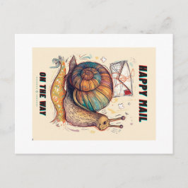 Happy Snail Mail Postcard Vykort