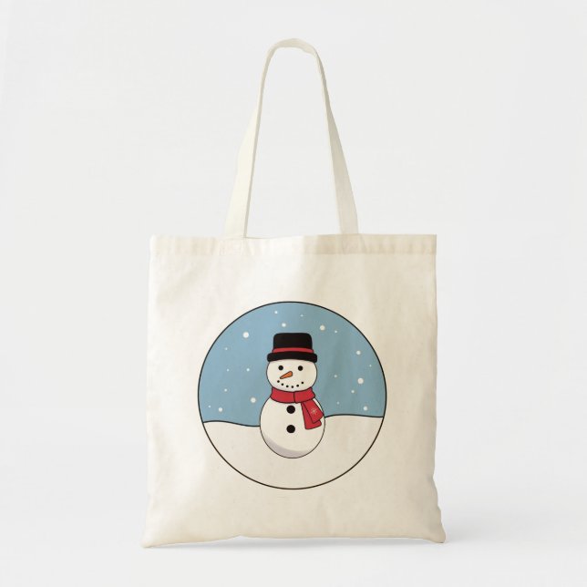 Happy Snowman Christmas Holiday Tygkasse (Framsidan)
