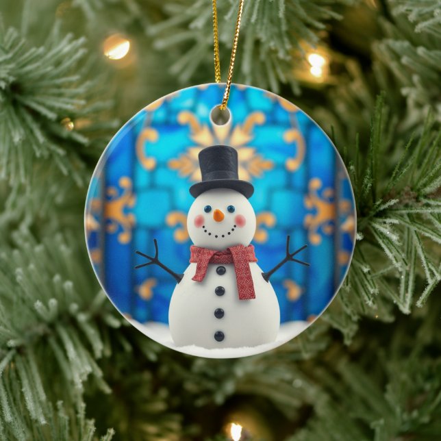 Happy Snowman Christmas Ornament  (Träd)