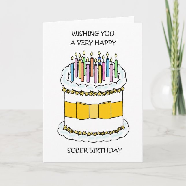 Happy Sober Birthday Kort (Framsida)