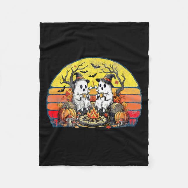 Happy Soky Camng Crew Halloween Campfire  Fleecefilt (Framsidan)