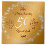 Happy Sparkly Customize Gold 50th Anniversary Kakelplatta<br><div class="desc">Happy Sparkly Customize Gold 50th Anniversary ceramic tile - Customized And Personalized Product - (Type BOKI412 in the site search (browser) to see the offer of all my creations. Thanks. ) - See my other products and collections, choose a gift for you and your dear ones. Thanks for buying in...</div>