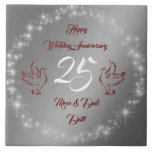Happy Sparkly Customize Silver 25th Anniversary Kakelplatta<br><div class="desc">Happy Sparkly Customize Silver 25th Anniversary ceramic tile - Customized And Personalized Product - (Type BOKI412 in the site search (browser) to see the offer of all my creations. Thanks. ) - See my other products and collections, choose a gift for you and your dear ones. Thanks for buying in...</div>