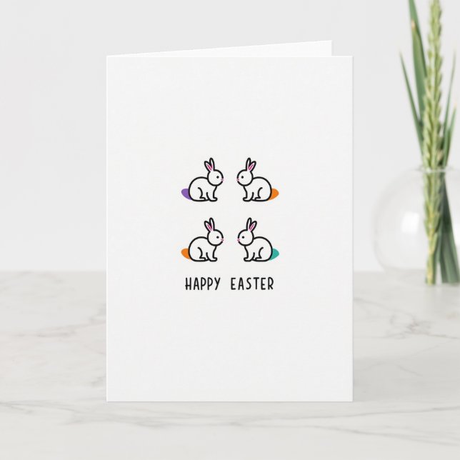 Happy Spring Animal Easter Card Kort (Framsida)