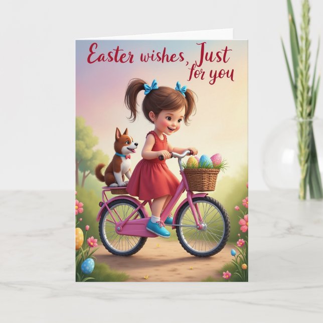 Happy Spring Bicycle Ride Card Kort (Framsida)