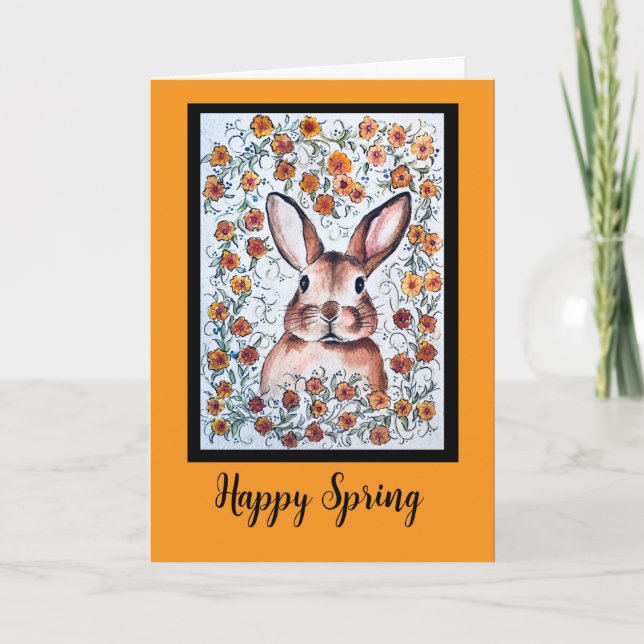 Happy Spring Bunny Kort (Framsida)