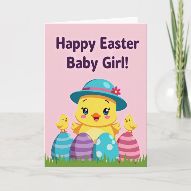 Happy Spring Chick Greeting Card Kort (Framsida)