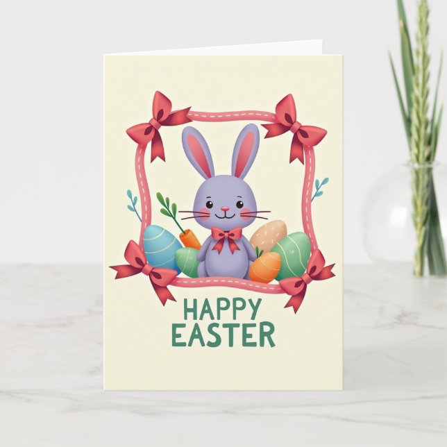 Happy Spring Oval Pattern Card Kort (Framsida)