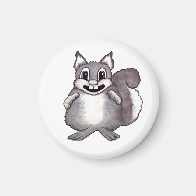 Happy Squirrel Cartoon Drawing  Magnet (Framsidan)
