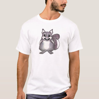 Happy Squirrel Cartoon Drawing  T Shirt