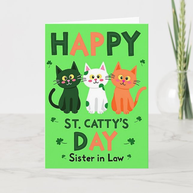 Happy St Cattys Day Sister Card Kort (Framsida)
