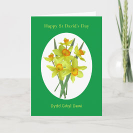 Happy St David's Day Welsh Daffodils Kort