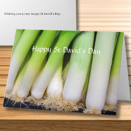 Happy St David's Day Welsh Leeks Personalized Kort