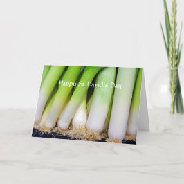 Happy St David's Day Welsh Leeks Personalized Kort