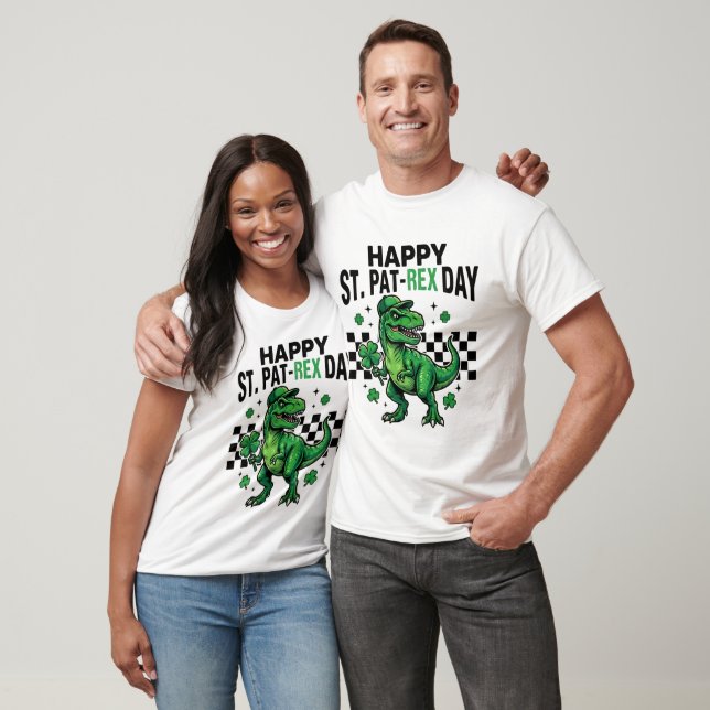 Happy St Pat-Rex Day Dinosaur Party T Shirt (Unisex)