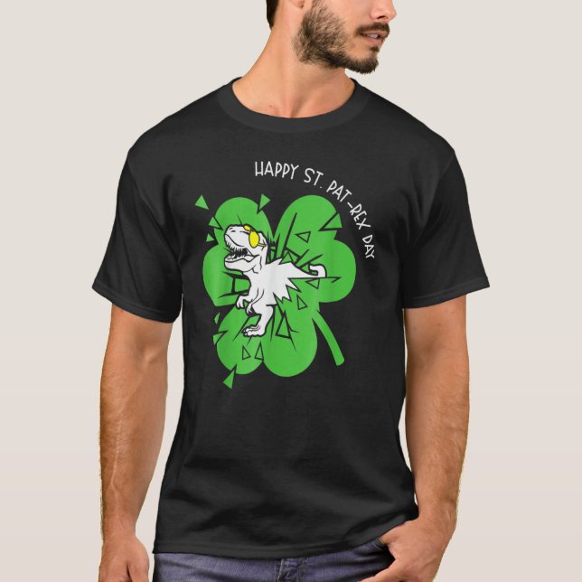 Happy St Pat REX Day St Patricks Dinosaur Mama T Shirt (Framsida)