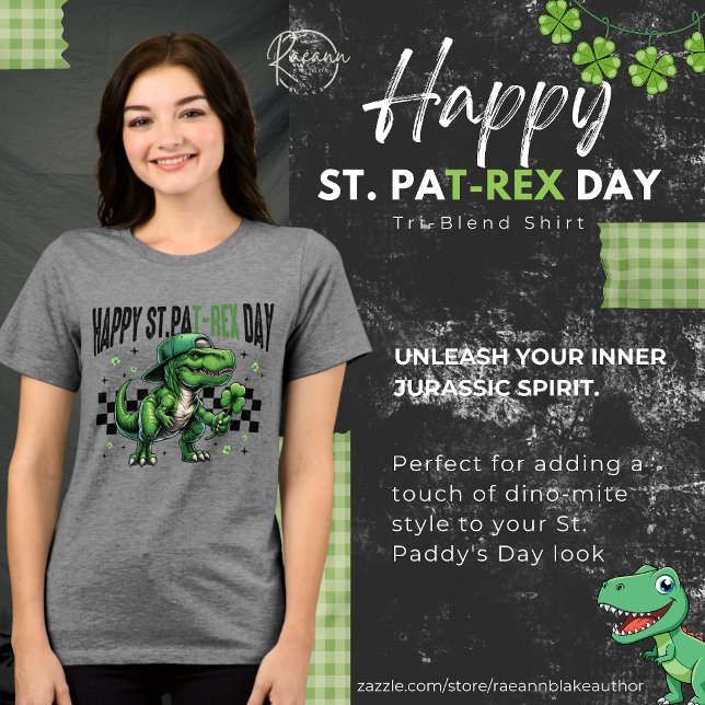 Happy St. Pat-Rex Day Tri-Blend Shirt T (Skapare uppladdad)