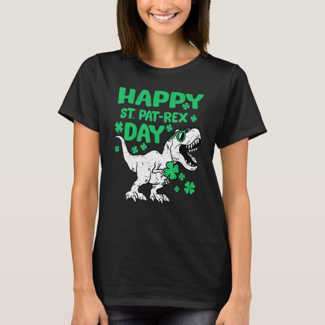 Happy St PaT Rex Dinosaur Saint Patrick's Day Todd T Shirt (Framsida)