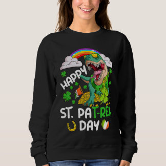 Happy St PaT Rex Dinosaur Trex Dino Saint Patrick' T Shirt