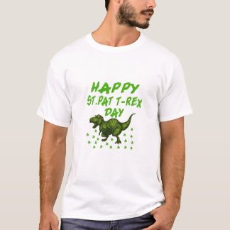 Happy St Pat Rex Saint Patrick's Day Dinosaur Boys T Shirt
