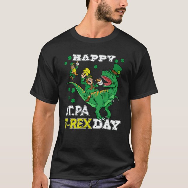 Happy St Pat Rex Saint Patrick's Day Leprechaun Di T Shirt (Framsida)