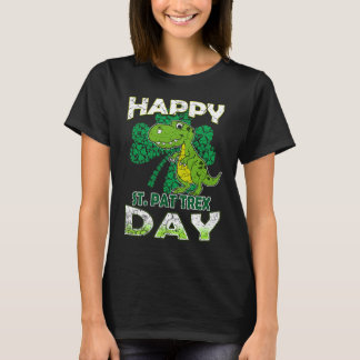 Happy St Pat Rex St Patrick's Day Cute Dinosaur Ki T Shirt