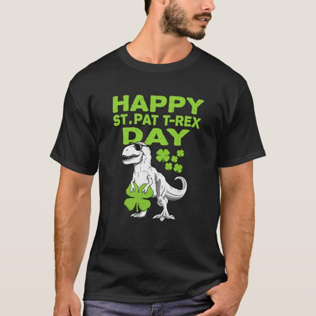 Happy St Pat Trex Day Dino St Patricks Day Toddler T Shirt (Framsida)