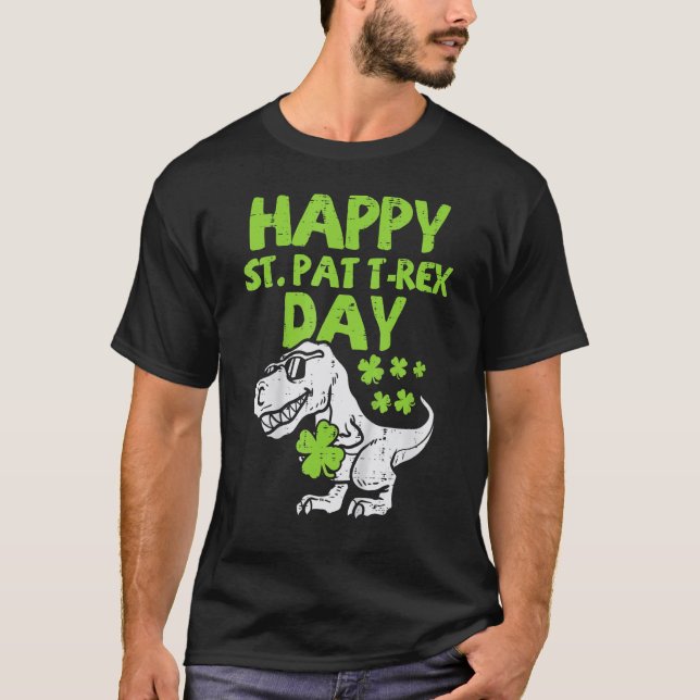 Happy St Pat Trex Day Dino St Patricks Day Toddler T Shirt (Framsida)