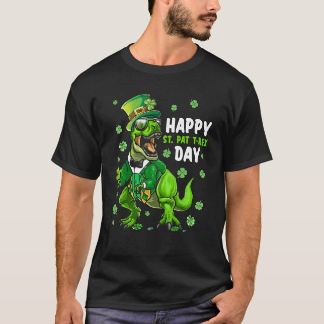 Happy St Pat Trex Day Dino St Patricks Day Toddler T Shirt (Framsida)