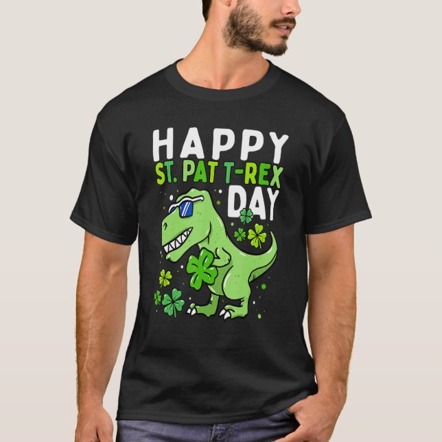 Happy St Pat Trex Day Dino St Patricks Day Toddler T Shirt (Framsida)