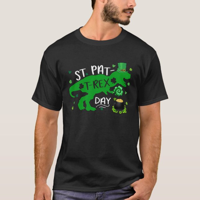 Happy St Pat Trex Day Dino St Patricks Day Toddler T Shirt (Framsida)
