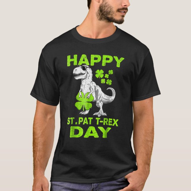 Happy St Pat Trex Day Dino St Patricks Day Toddler T Shirt (Framsida)
